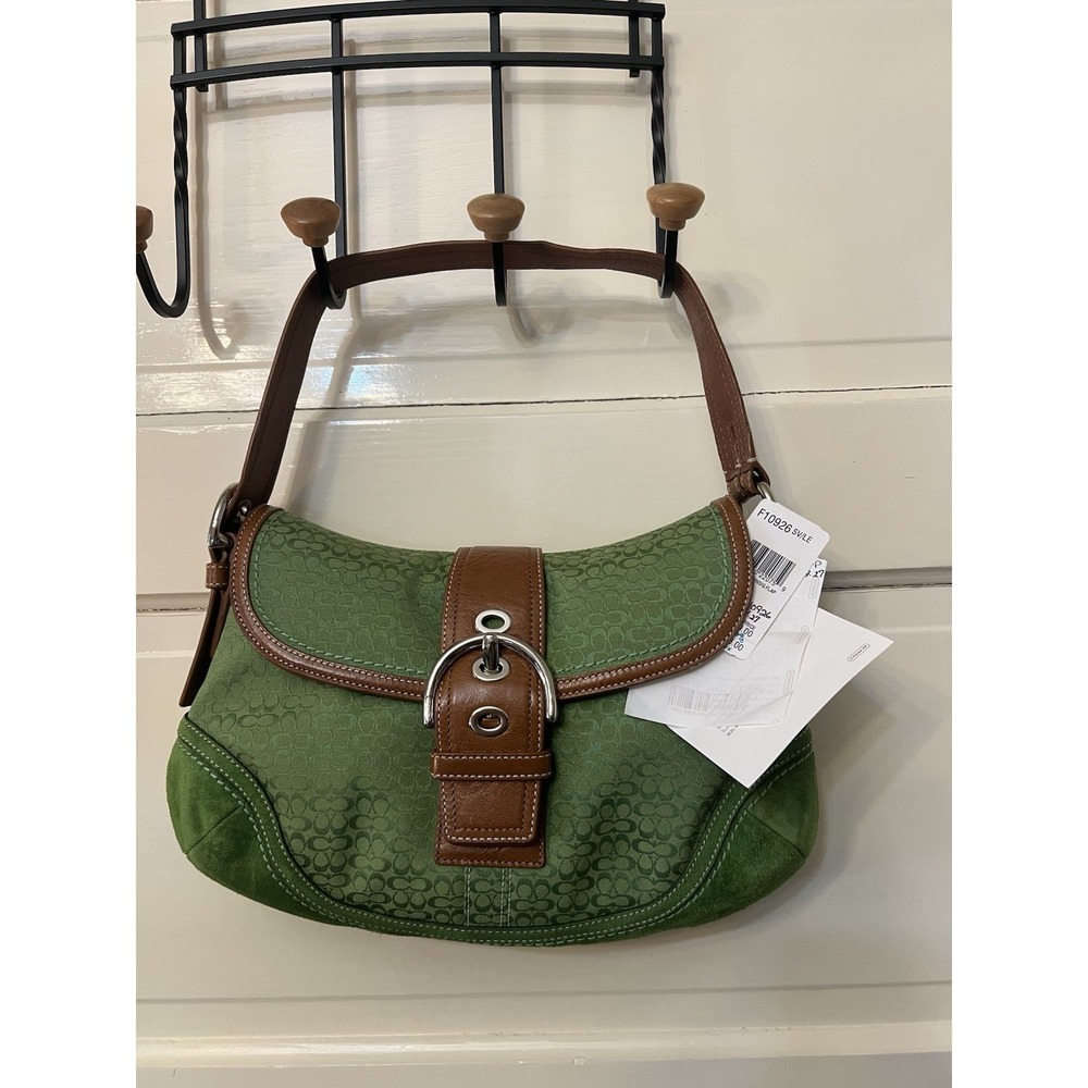 New Green Coach SoHo Hobo Monogram Handbag Signature Buckle Y2K Vintage W Tags
